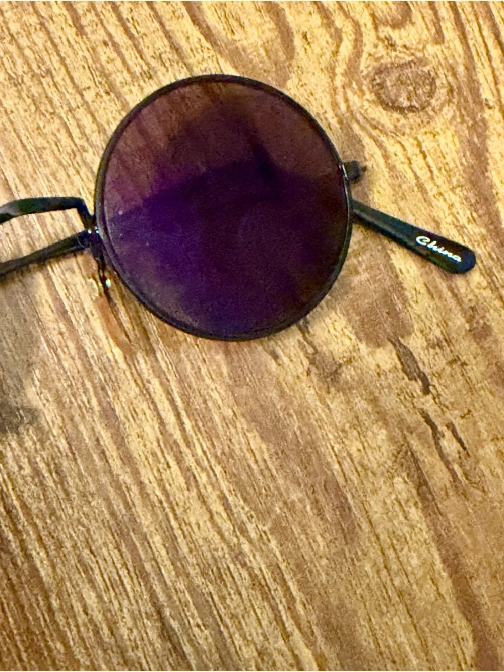 Vintage John Lennon Teashade Sunglasses Smoke Lenses Black Metal 1990s
